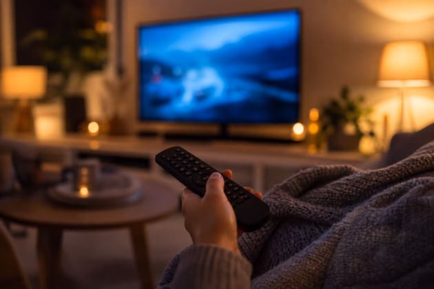 Fernsehabend im Wohnzimmer (Symbolbild). Bild: KI-generiert