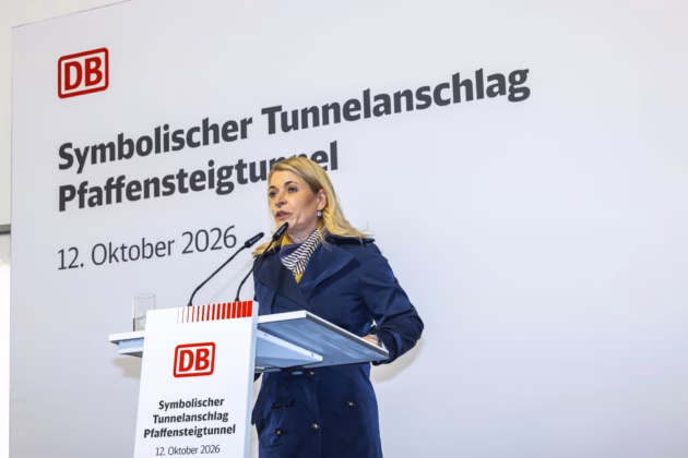 Evelyn Palla, Vorstandsvorsitzende der Deutschen Bahn, bei einem Termin am 12.10.2026. Foto: IMAGO / Arnulf Hettrich